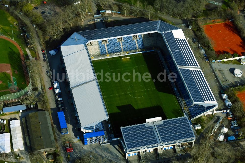 Luftbild Mannheim - Sportstätten- Gelände der Arena des Stadion in Mannheim im Bundesland Baden-Württemberg