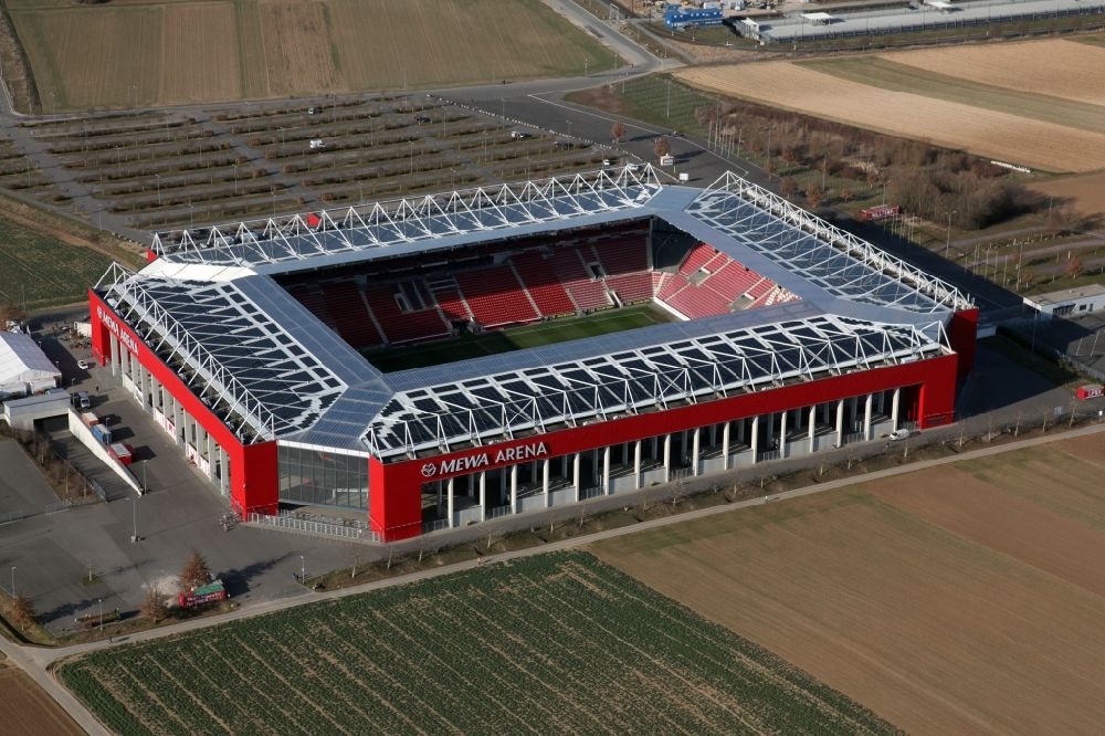 Luftbild Mainz - Sportstätten-Gelände der Arena des Stadion MEWA ARENA in Mainz im Bundesland Rheinland-Pfalz, Deutschland