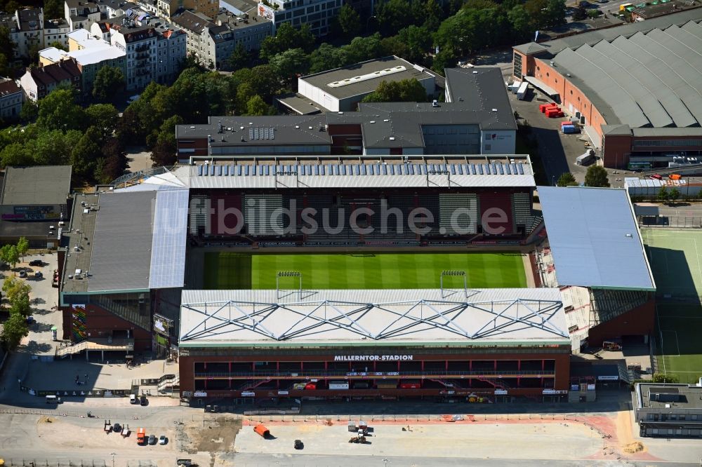 Luftbild Hamburg - Sportstätten-Gelände der Arena des Stadion Millerntor- Stadion in Hamburg, Deutschland