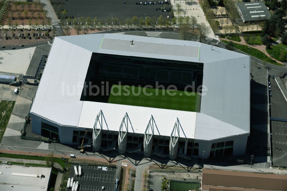 Luftbild Saint-Etienne - Sportstätten-Gelände der Arena des Stadion in Saint-Etienne in Auvergne Rhone-Alpes, Frankreich