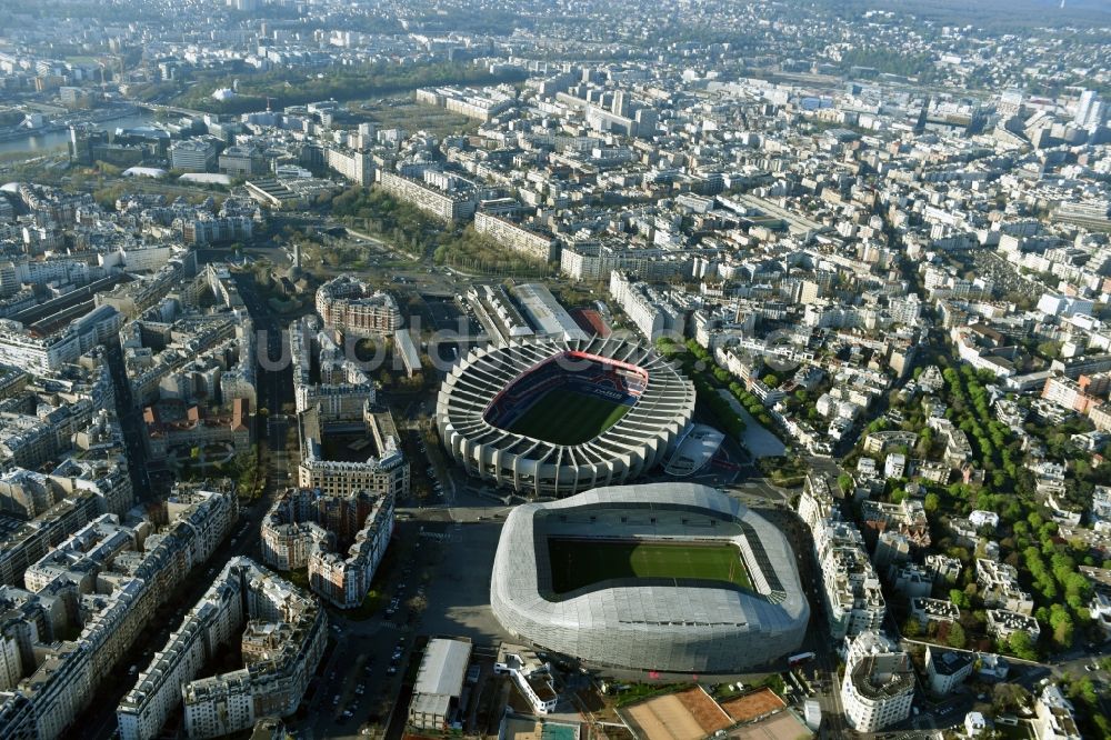 Luftbild Paris - Sportstätten-Gelände der Arena des Stadion Stade Jean Bouin an der Avenue du General Sarrail in Paris in Ile-de-France, Frankreich