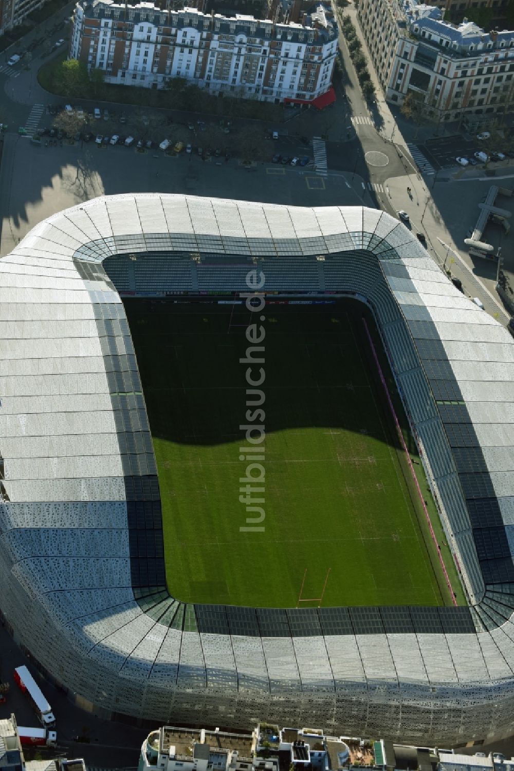 Luftbild Paris - Sportstätten-Gelände der Arena des Stadion Stade Jean Bouin an der Avenue du General Sarrail in Paris in Ile-de-France, Frankreich