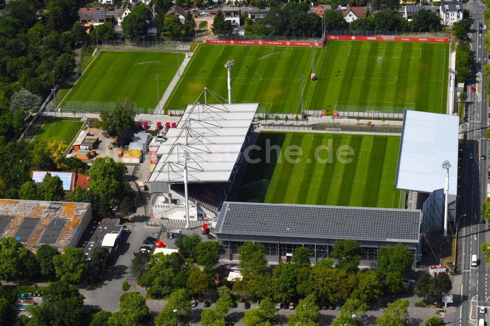 Luftaufnahme Mainz - Sportstätten-Gelände der Arena des Stadion Stadion am Bruchweg in Mainz im Bundesland Rheinland-Pfalz, Deutschland