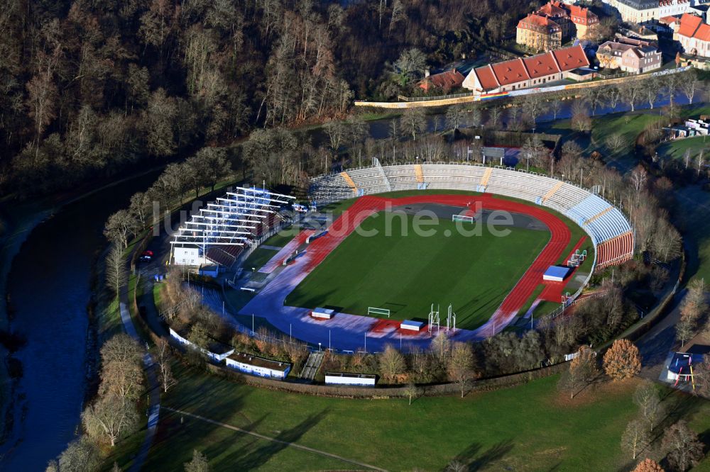Luftbild Gera - Sportstätten-Gelände der Arena des Stadion Stadion der Freundschaft in Gera im Bundesland Thüringen, Deutschland