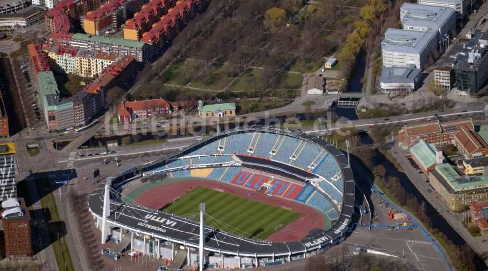 Göteborg von oben - Sportstätten-Gelände der Arena des Stadion Ullevi am Ullevigatan im Ortsteil Heden in Göteborg in Västra Götalands län, Schweden