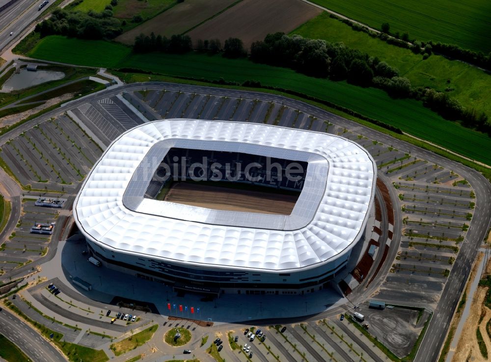 Luftaufnahme Sinsheim - Sportstätten-Gelände der Arena des Stadion WIRSOL Rhein-Neckar-Arena in Sinsheim im Bundesland Baden-Württemberg, Deutschland