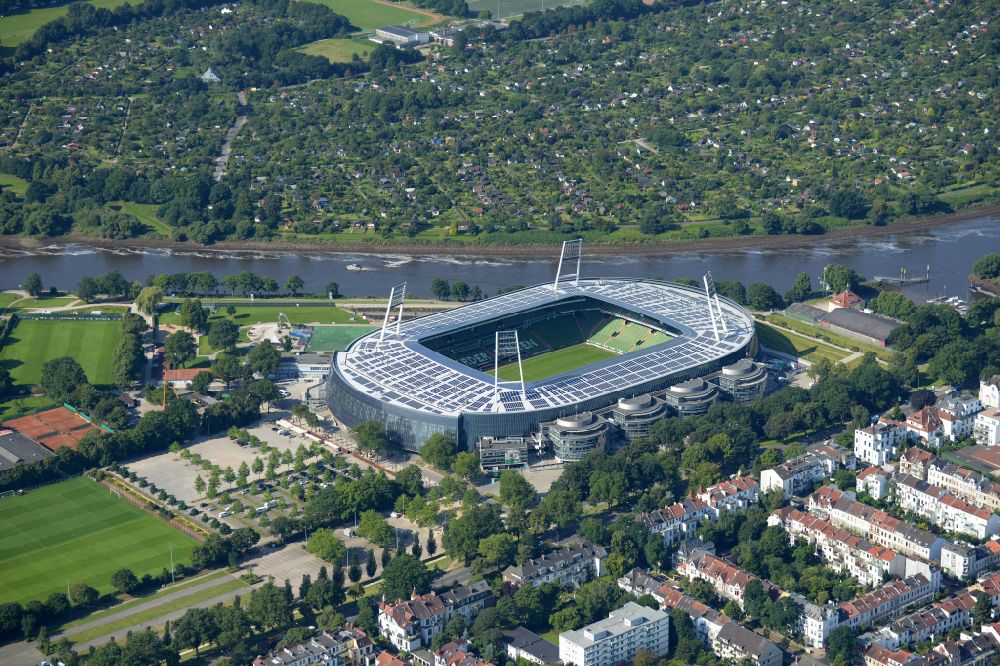 Luftbild Bremen - Sportstätten-Gelände der Arena des Stadion wohninvest WESERSTADION in Bremen, Deutschland