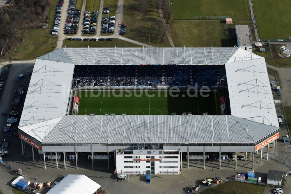 Luftaufnahme Magdeburg - Sportstätten-Gelände der MDCC-Arena in Magdeburg im Bundesland Sachsen-Anhalt