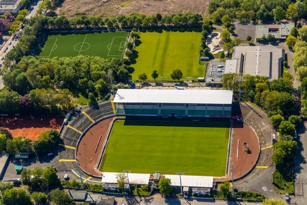 Luftaufnahme Münster - Sportstätten-Gelände des Preußenstadion in Münster im Bundesland Nordrhein-Westfalen