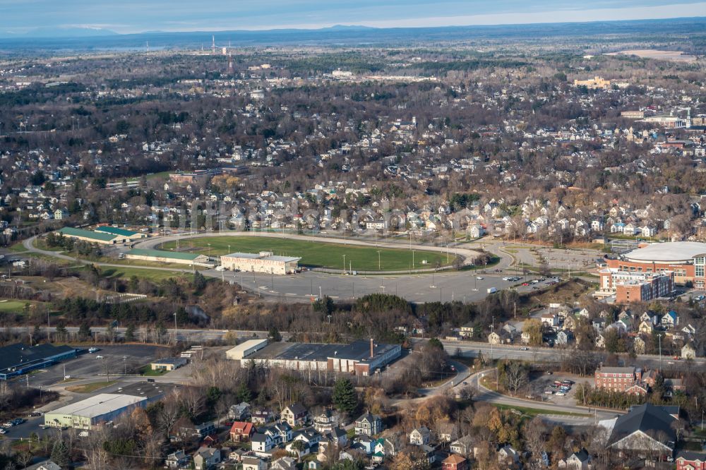 Luftaufnahme Bangor - Sportstätten-Gelände des Stadion Bass Park in Bangor in Maine, USA