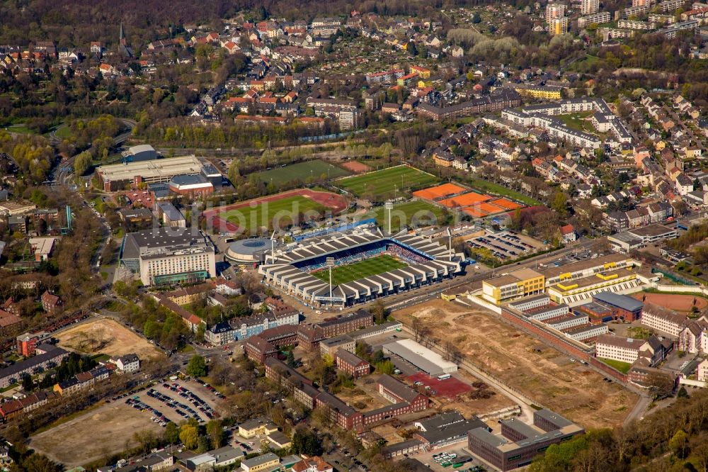 Bochum aus der Vogelperspektive: Sportstätten-Gelände des Stadion in Bochum, Vfl Bochum, im Bundesland Nordrhein-Westfalen