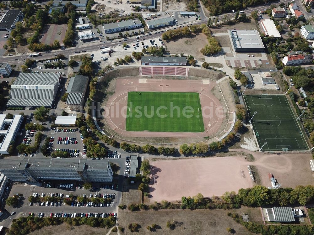 Luftbild Halle (Saale) - Sportstätten-Gelände des Stadion ERDGAS Sportarena in Halle (Saale) im Bundesland Sachsen-Anhalt, Deutschland