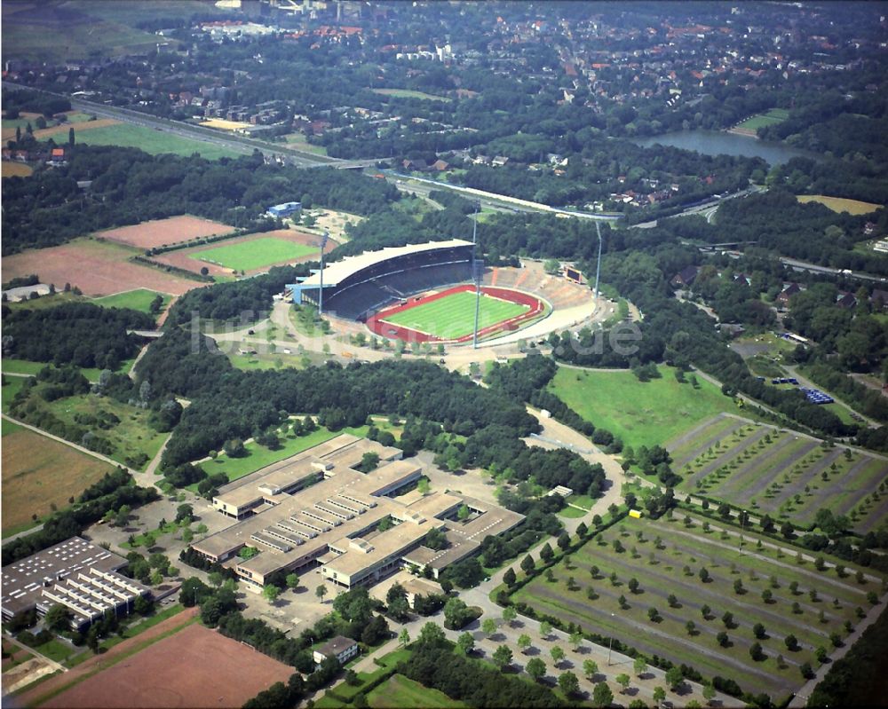 Luftbild Gelsenkirchen - Sportstätten-Gelände des Stadion Glückauf in Gelsenkirchen im Bundesland Nordrhein-Westfalen, Deutschland