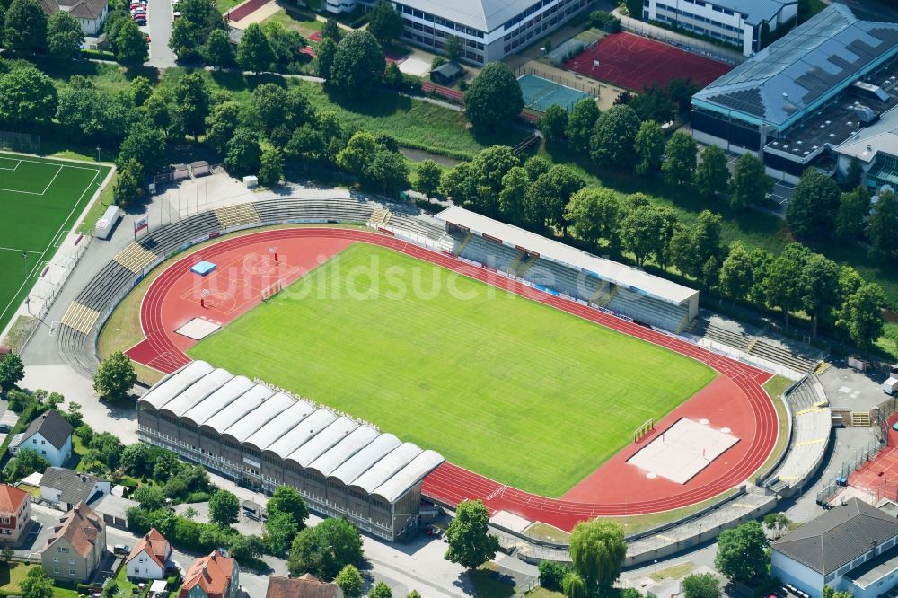 Luftaufnahme Bayreuth - Sportstätten-Gelände des Stadion Hans-Walter-Wild-Stadion in Bayreuth im Bundesland Bayern, Deutschland