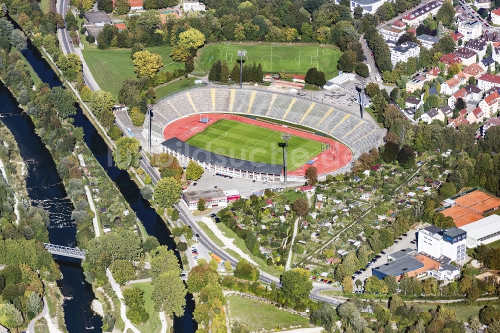Luftbild Augsburg - Sportstätten-Gelände des Stadion Rosenaustadion in Augsburg im Bundesland Bayern, Deutschland