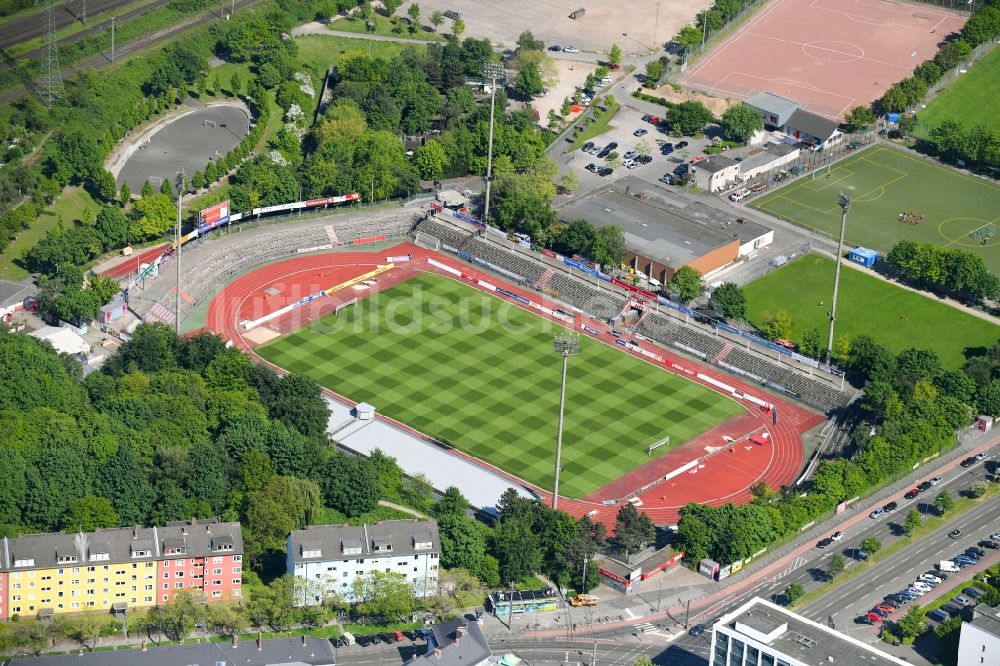 Luftaufnahme Köln - Sportstätten-Gelände des Stadion Südstadion in Köln im Bundesland Nordrhein-Westfalen, Deutschland