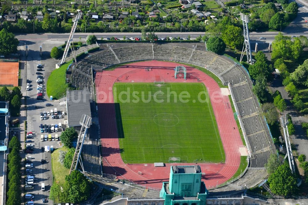 Luftbild Chemnitz - Sportstätten-Gelände des Stadion Sportforum Chemnitz im Ortsteil Bernsdorf in Chemnitz im Bundesland Sachsen, Deutschland