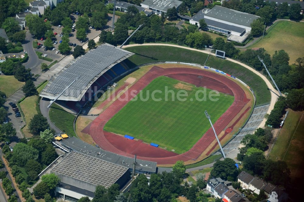 Luftaufnahme Bonn - Sportstätten-Gelände des Stadion Sportpark Nord im Ortsteil Castell in Bonn im Bundesland Nordrhein-Westfalen, Deutschland