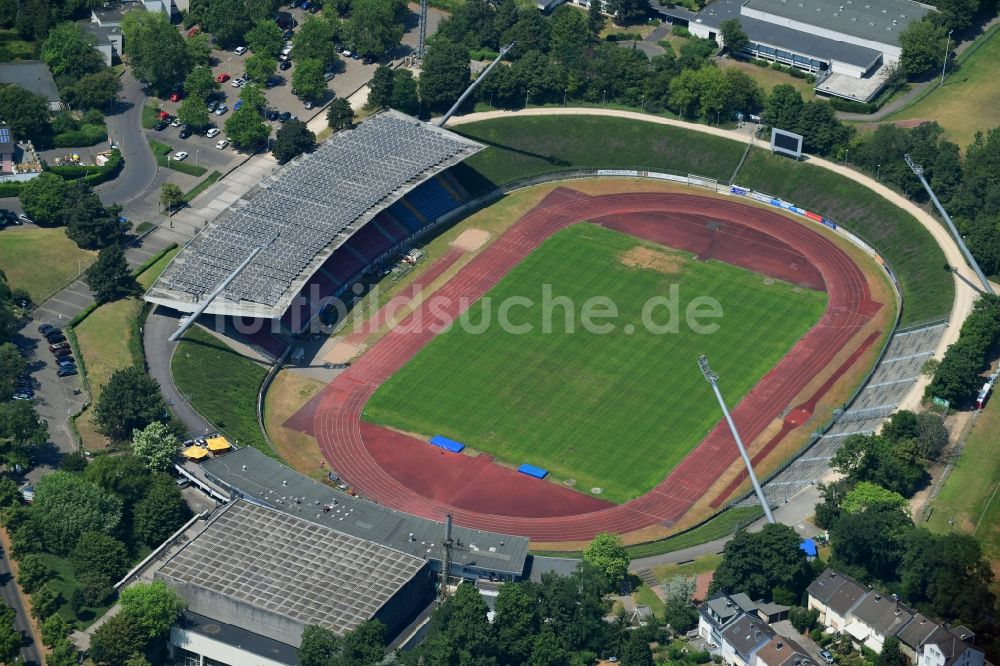 Bonn von oben - Sportstätten-Gelände des Stadion Sportpark Nord im Ortsteil Castell in Bonn im Bundesland Nordrhein-Westfalen, Deutschland