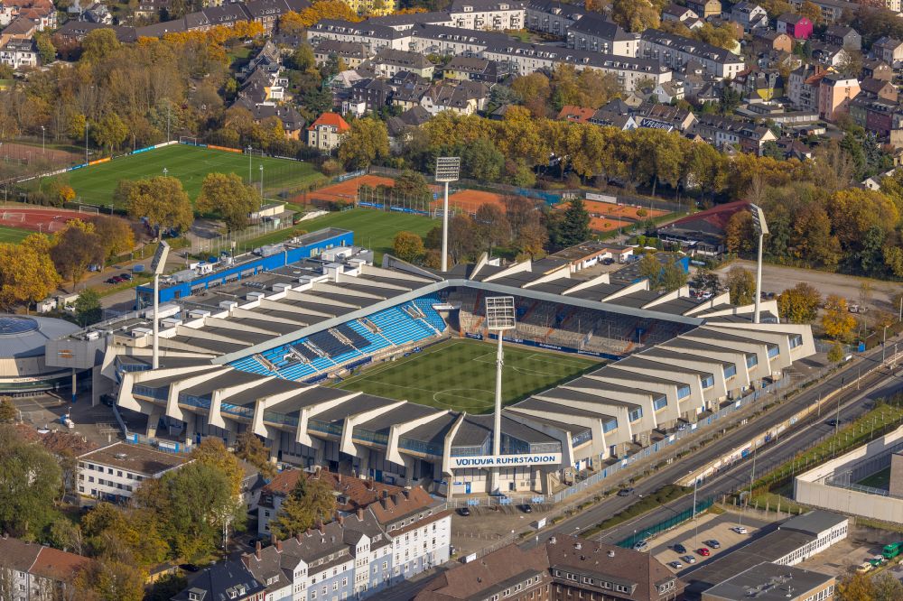 Bochum von oben - Sportstätten-Gelände Vonovia Ruhrstadion in Bochum im Bundesland Nordrhein-Westfalen