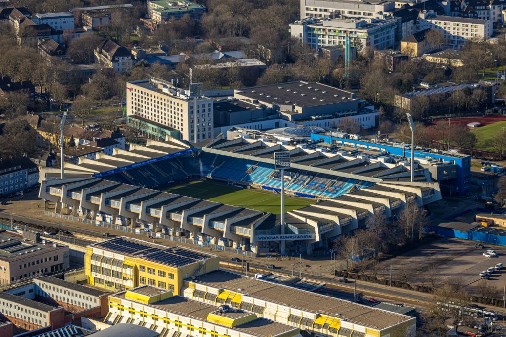 Luftaufnahme Bochum - Sportstätten-Gelände Vonovia Ruhrstadion in Bochum im Bundesland Nordrhein-Westfalen