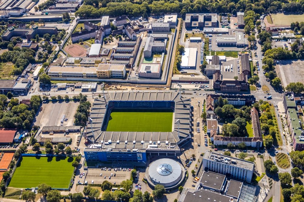Bochum aus der Vogelperspektive: Sportstätten Komplex Vonovia Ruhrstadion in Bochum, Vfl Bochum, im Bundesland Nordrhein-Westfalen