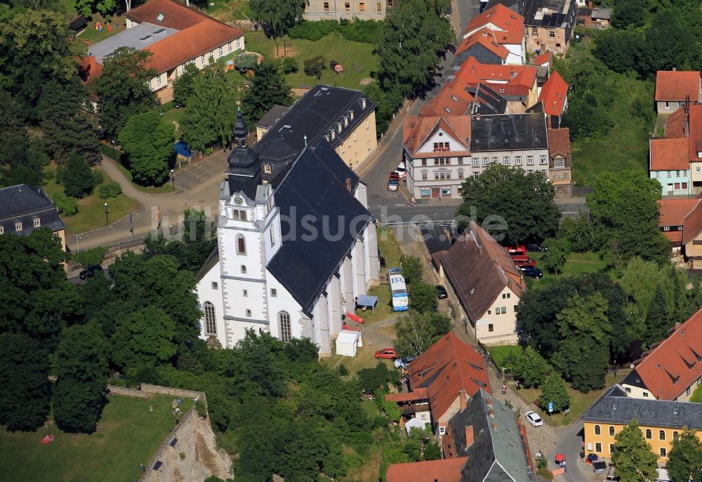 Luftaufnahme Rudolstadt - St. Andreas Kirche in Rudolstadt im Bundesland Thüringen