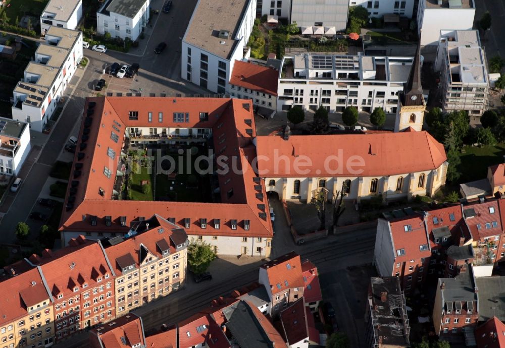 Luftbild Erfurt - St. Martinikirche und ehemaliges Zisterzienserinnenkloster in Erfurt im Bundesland Thüringen