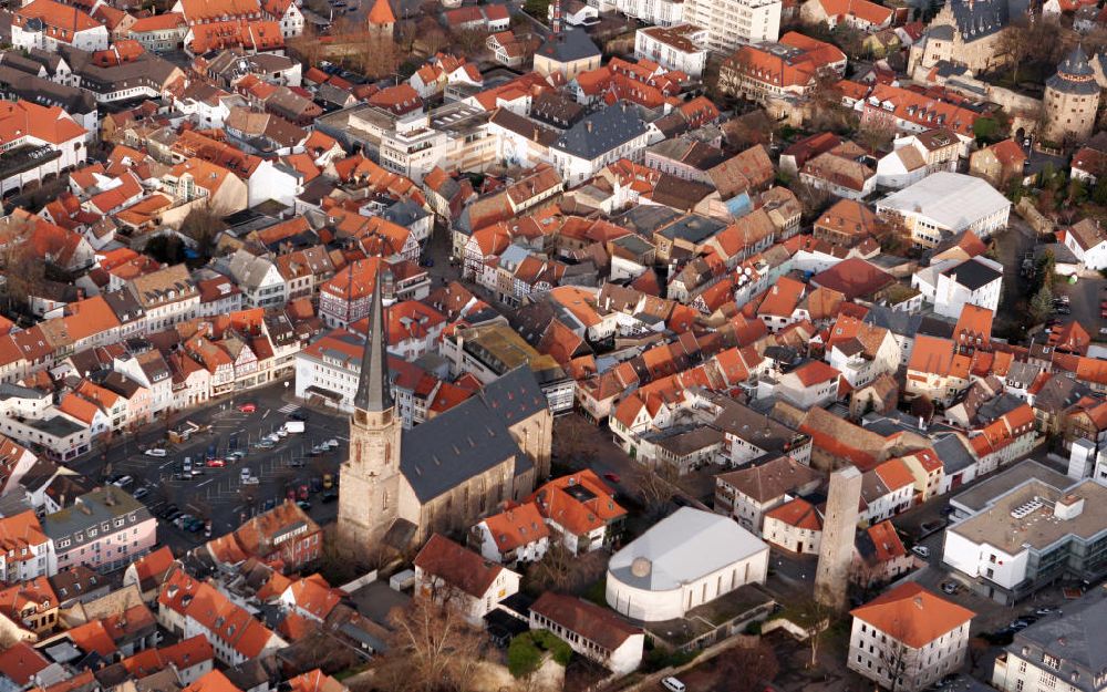 Luftaufnahme Alzey - St. Nikolaikirche Alzey