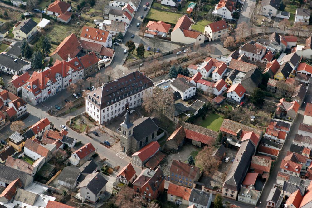 Luftaufnahme Guntersblum - St. Viktor Kirche Guntersblum