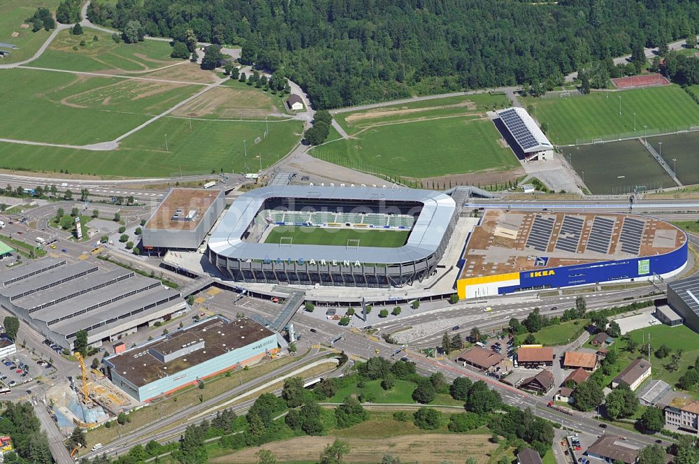 Luftaufnahme Sankt Gallen - Stadion AFG Arena in Sankt Gallen in der Schweiz