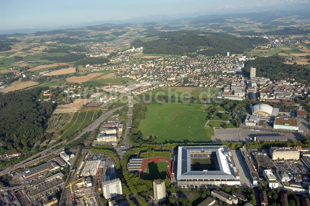 Luftaufnahme Bern - Stadion - Arena des Stade de Suisse in Bern in der Schweiz