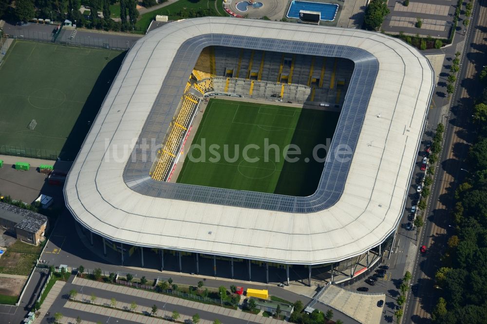 Dresden aus der Vogelperspektive: Stadion DDV-Stadion Dresden im Bundesland Sachsen