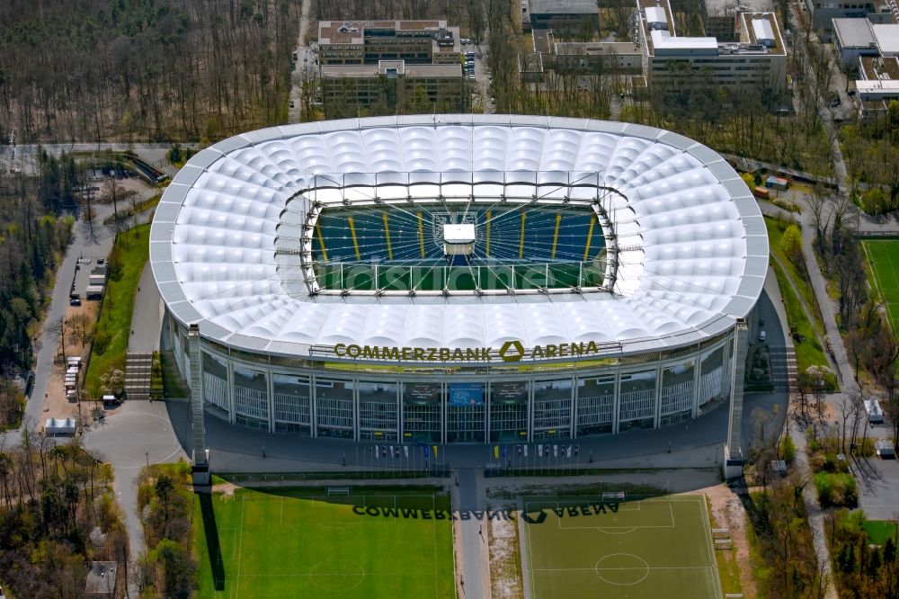 Frankfurt am Main von oben - Stadion Deutsche Bank Park - Commerzbank-Arena im Ortsteil Sachsenhausen in Frankfurt am Main im Bundesland Hessen, Deutschland