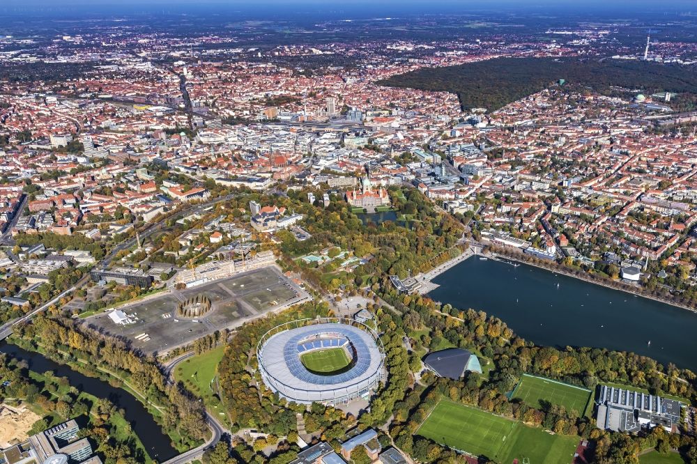 Luftbild Hannover - Stadion der HDI Arena im Stadtteil Calenberger Neustadt von Hannover in Niedersachsen