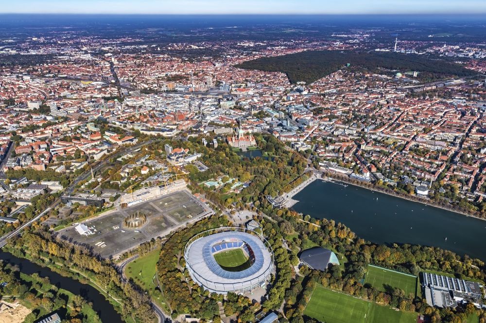 Luftaufnahme Hannover - Stadion der HDI Arena im Stadtteil Calenberger Neustadt von Hannover in Niedersachsen