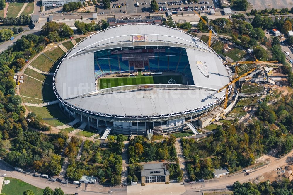 Luftaufnahme Leipzig - Stadion Red Bull Arena in Leipzig im Bundesland Sachsen, Deutschland