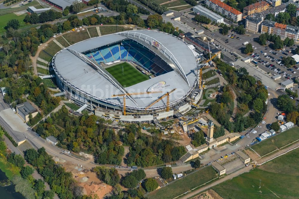Leipzig aus der Vogelperspektive: Stadion Red Bull Arena in Leipzig im Bundesland Sachsen, Deutschland