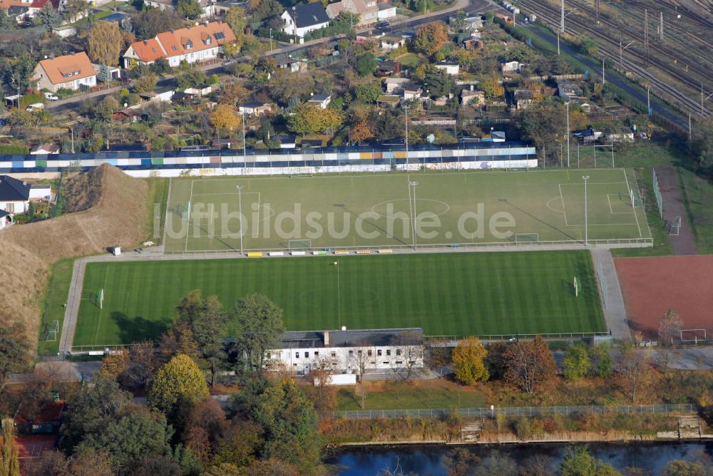 Luftbild Magdeburg - Stadion Schöppensteg des SV Fortuna Magdeburg