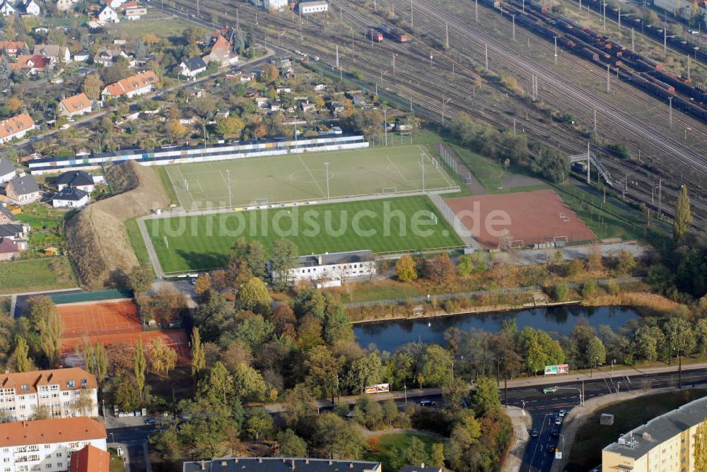 Magdeburg von oben - Stadion Schöppensteg des SV Fortuna Magdeburg
