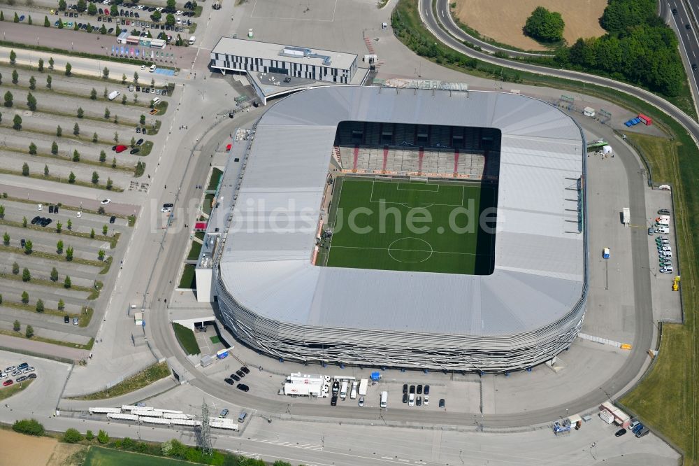 Augsburg aus der Vogelperspektive: Stadion WWK Arena Augsburg im Bundesland Bayern