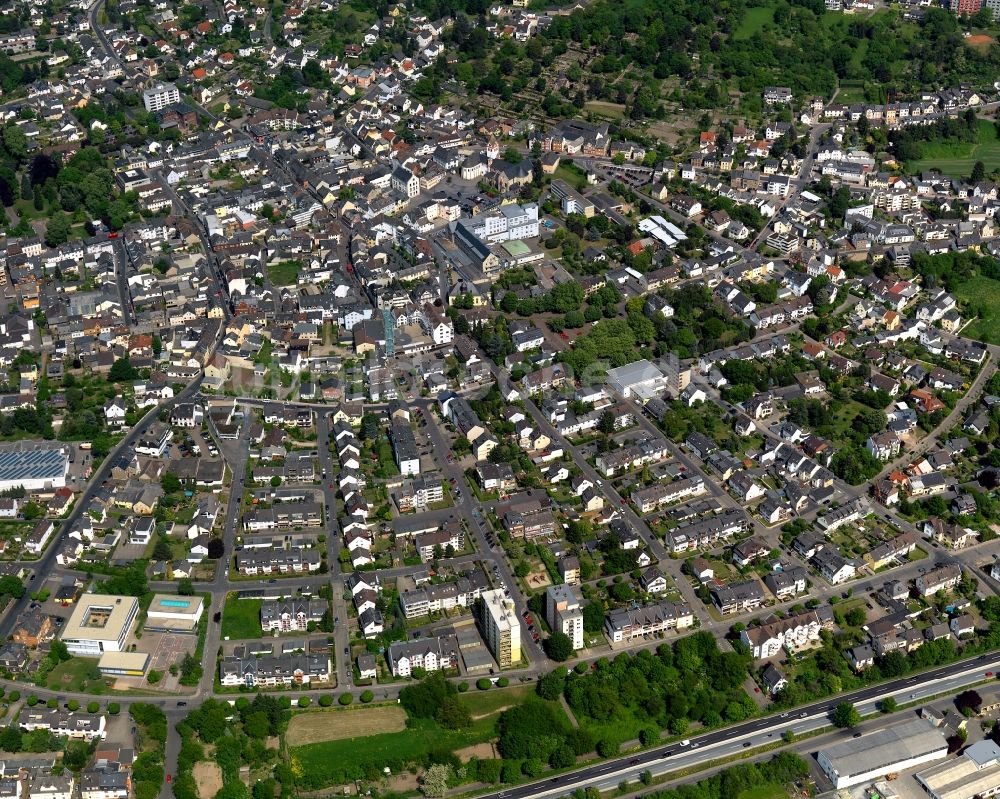 Luftbild Bendorf - Stadtansicht von Bendorf am Rhein im Bundesland Rheinland-Pfalz
