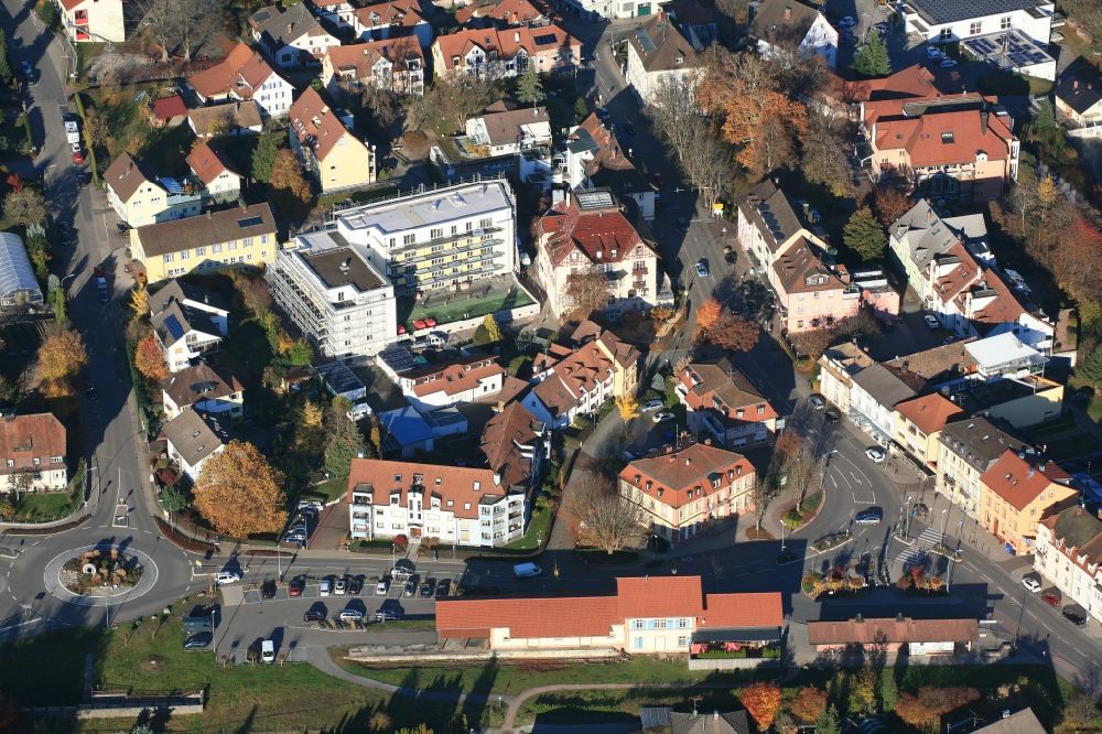 Luftbild Wehr - Stadtansicht im Bereich Bahnhof / Hauptstrasse im Stadtgebiet in Wehr im Bundesland Baden-Württemberg, Deutschland
