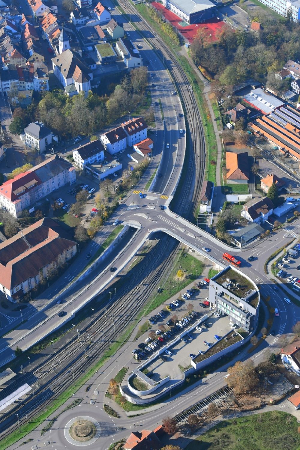 Luftbild Waldshut-Tiengen - Stadtansicht im Bereich der Brückenstraße im Stadtgebiet von Waldshut in Waldshut-Tiengen im Bundesland Baden-Württemberg, Deutschland