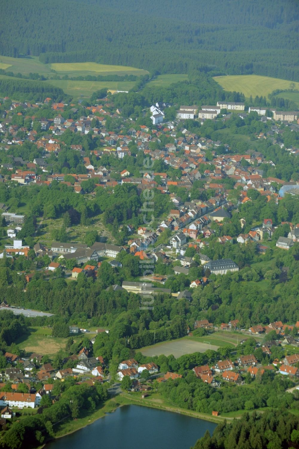 Clausthal-Zellerfeld von oben - Stadtansicht von Clausthal-Zellerfeld im Bundesland Niedersachsen
