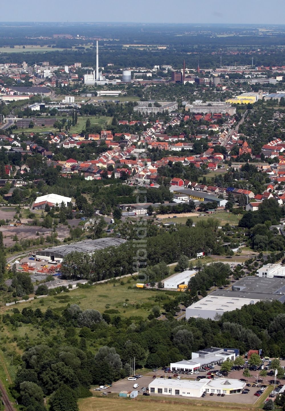 Luftbild Dessau - Stadtansicht von Dessau-Roßlau im Bundesland Sachsen-Anhalt, Deutschland