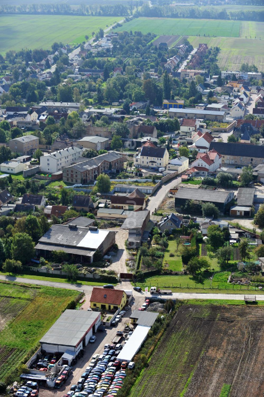 Luftaufnahme Eggersdorf bei Schönebeck - Stadtansicht Eggersdorf bei Schönebeck in Sachsen-Anhalt