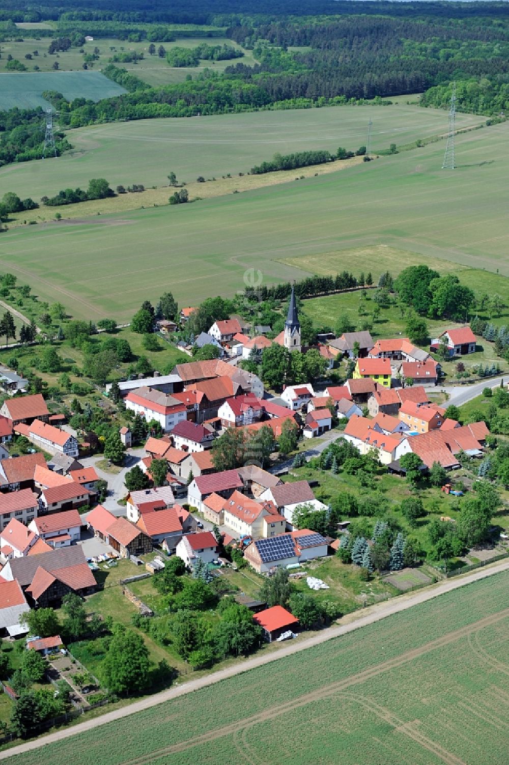 Luftaufnahme Elleben - Stadtansicht Elleben OT Gügleben in Thüringen