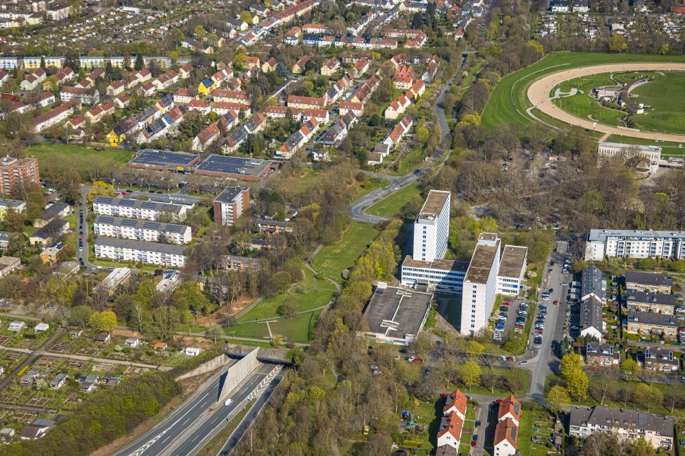 Luftbild Dortmund - Stadtansicht entlang der B 236 in Dortmund im Bundesland Nordrhein-Westfalen, Deutschland