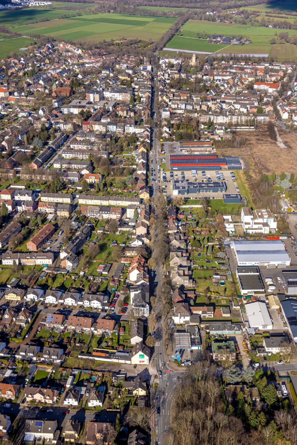 Luftbild Gelsenkirchen - Stadtansicht entlang der Ewaldstraße in Gelsenkirchen im Bundesland Nordrhein-Westfalen, Deutschland